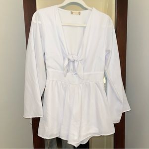 Altar'd State White Front Tie Romper